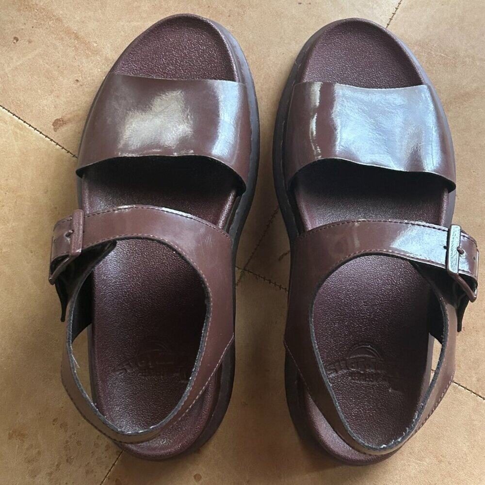 Dr Martens Romi Platform Sandals Brown Leather Chunky Minimalist Women 10 - Picture 5 of 12